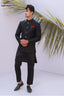 Black Stylish Sequence Embroidery Prince Coat For Men's