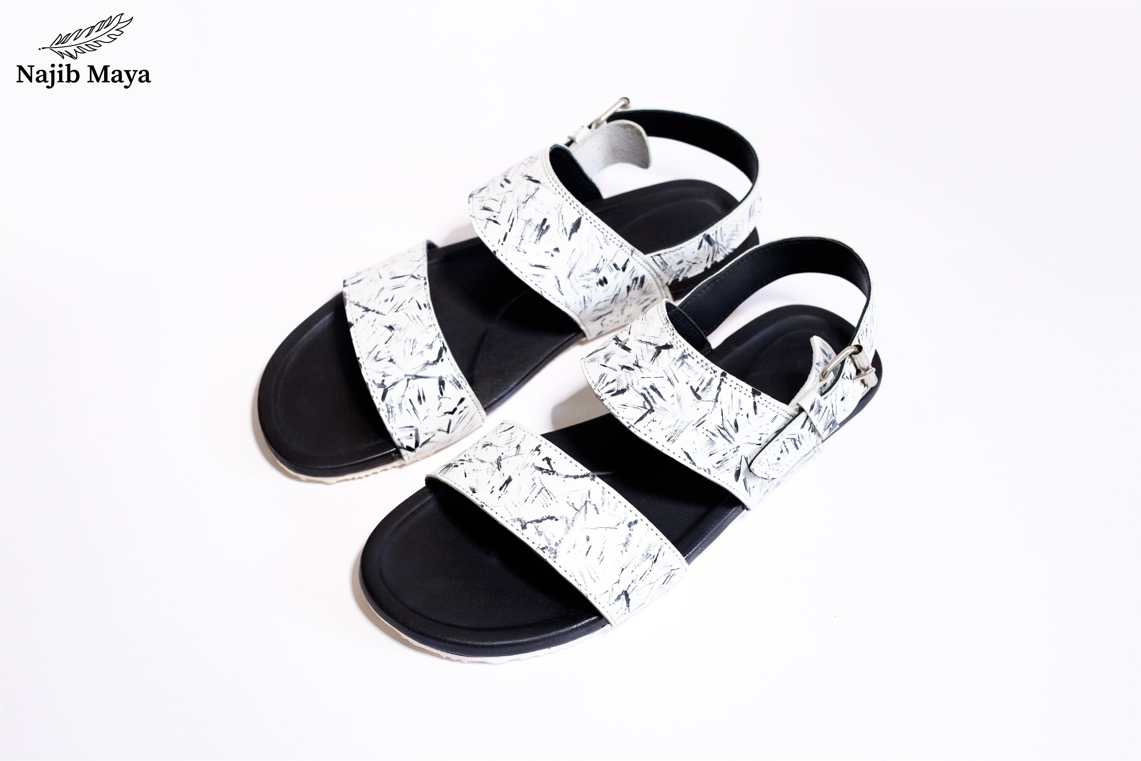 Black & White Stylish Sandal For Men's Main image