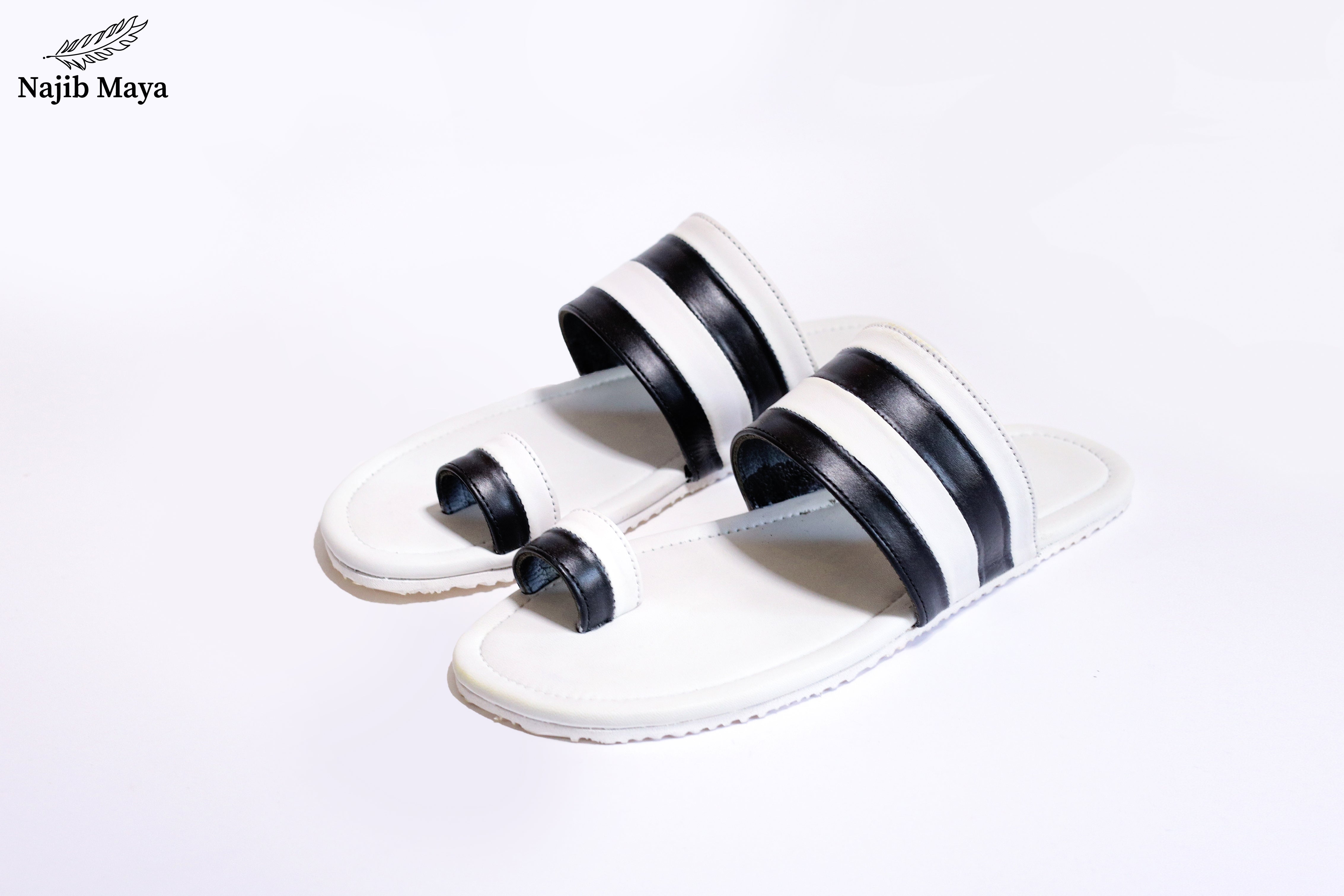 Black & White Stylish Sliper For Men's Main image