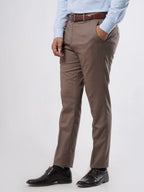 Brown Self Formal Dress Pant For Men's