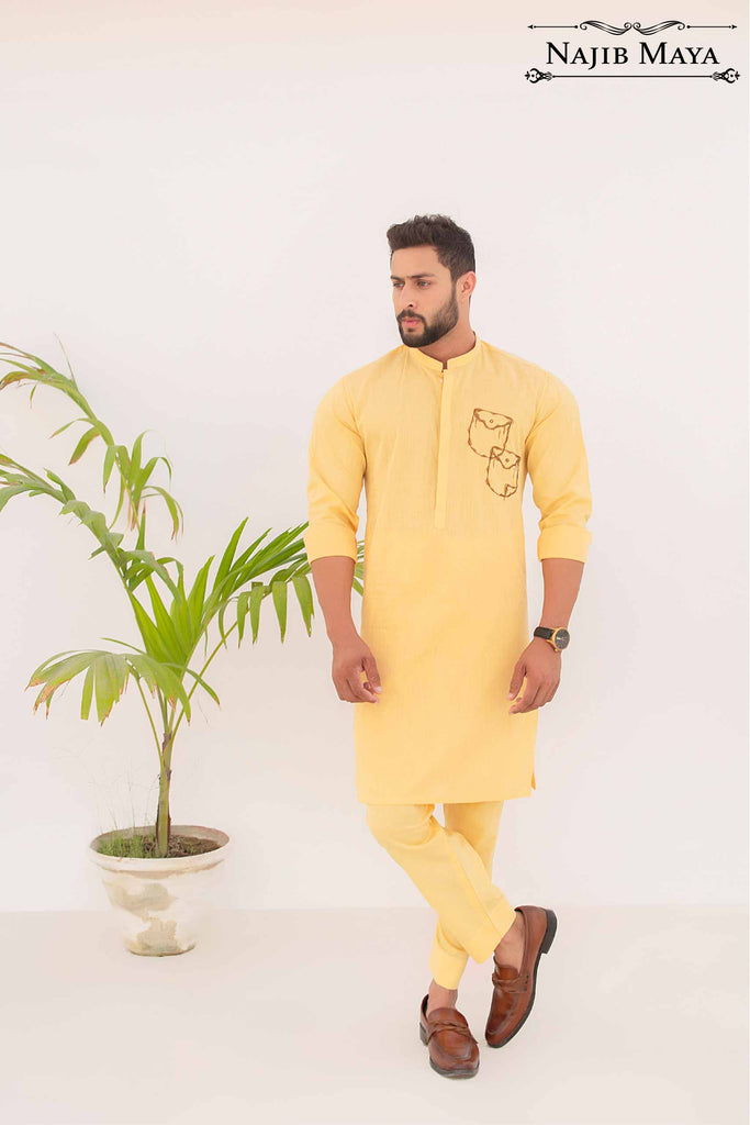 Lemon Kurta Pajama For Men's