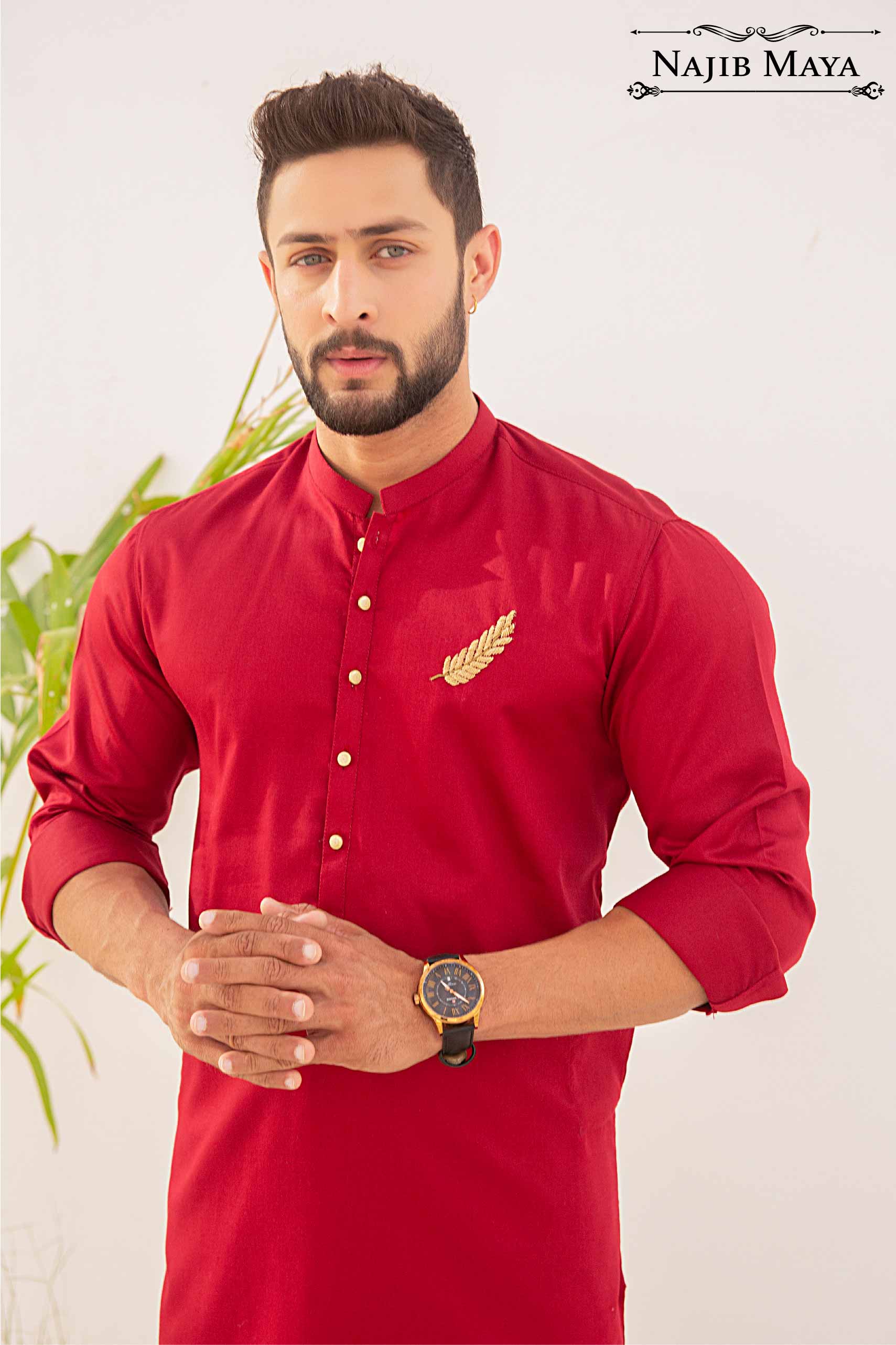 Maroon Kurta Pajama For Men's
