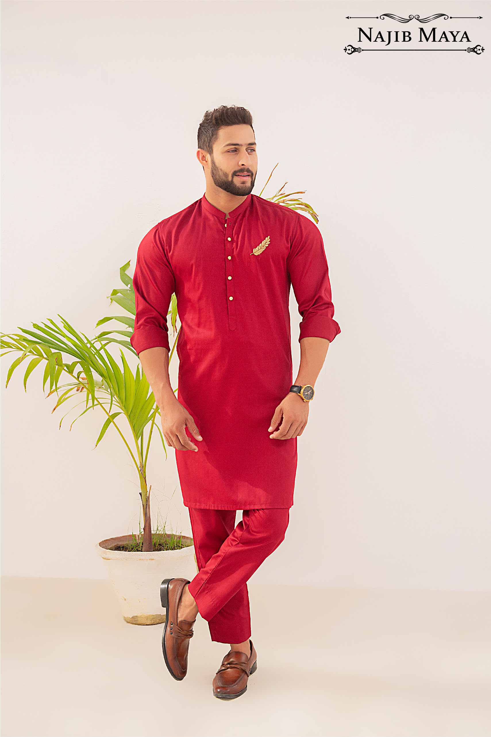 Maroon Kurta Pajama For Men's