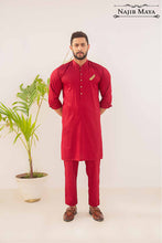 Load image into Gallery viewer, Maroon Kurta Pajama For Men&#39;s