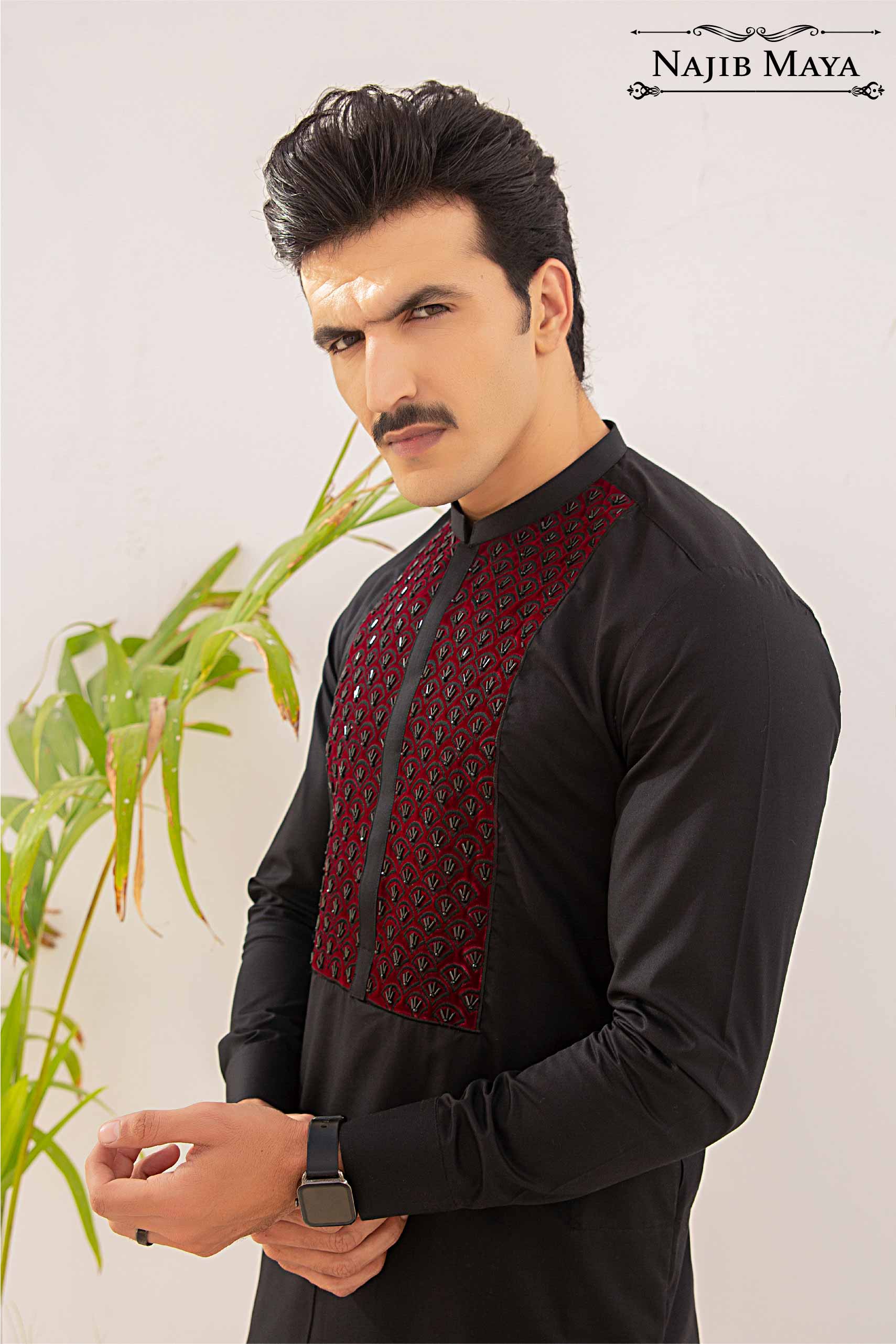 Black Stylish Kurta Pajama For Men's