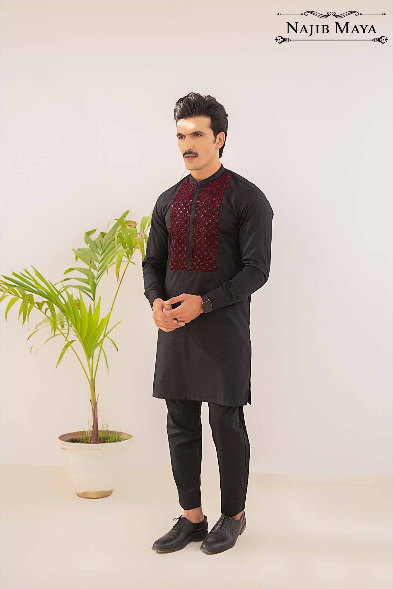 Black Stylish Kurta Pajama For Men s Najib Maya