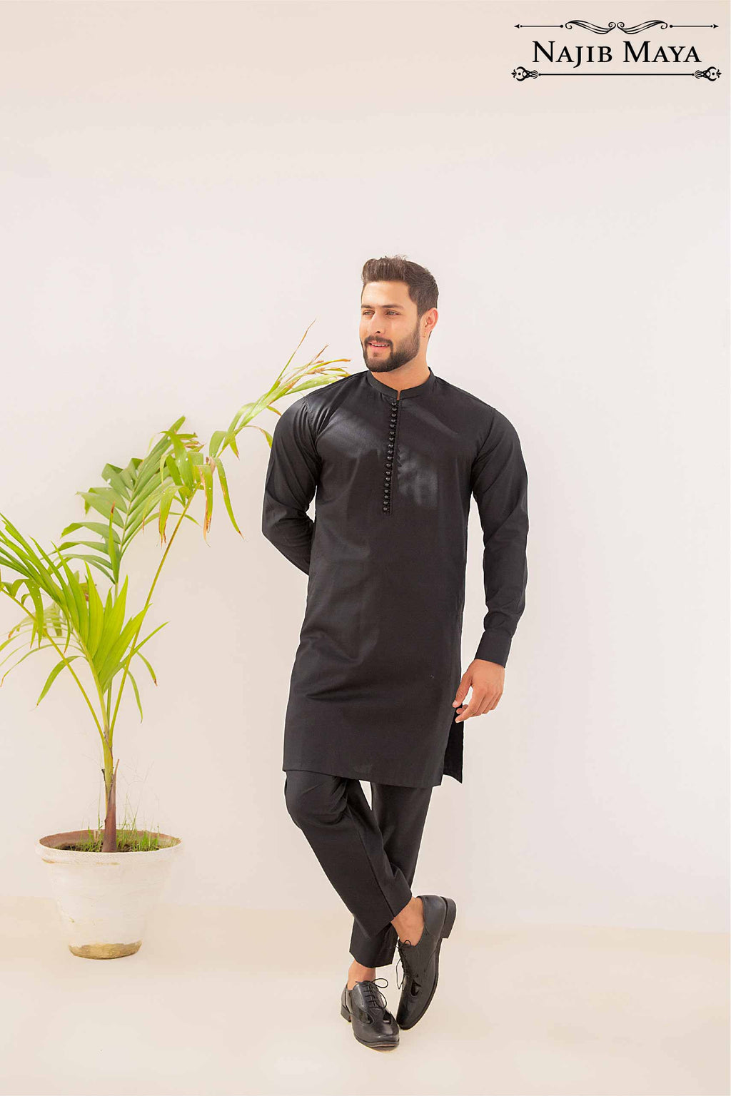 Black Kurta Pajama For Men's