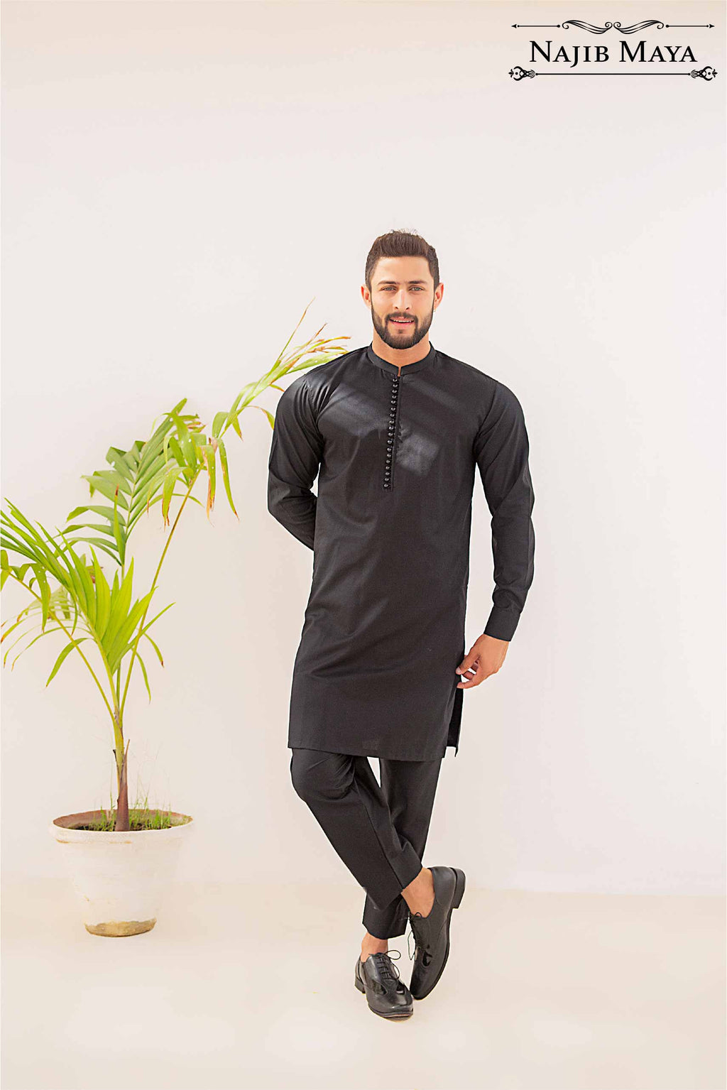 Black Kurta Pajama For Men's