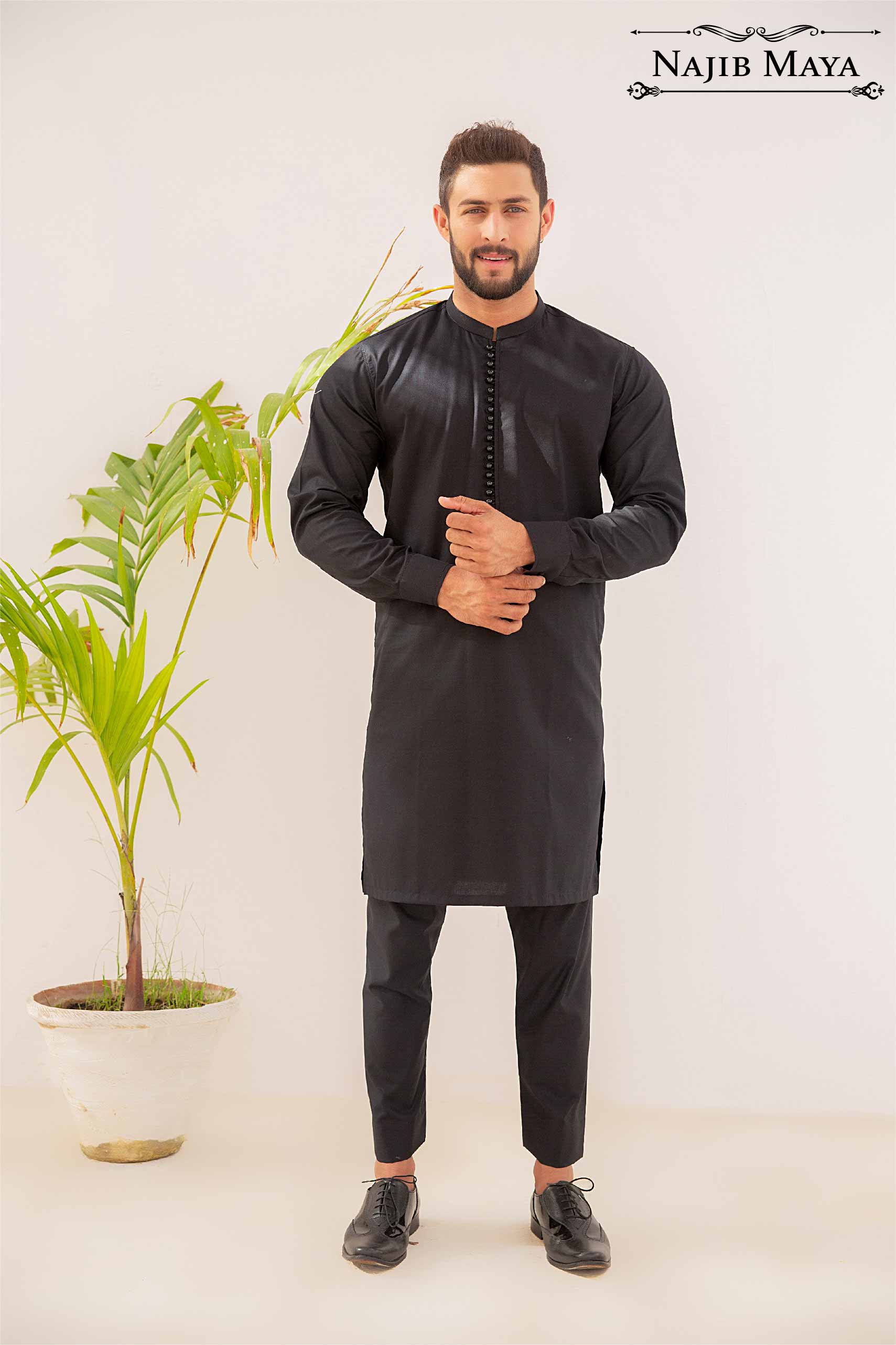 Black Kurta Pajama For Men's Main image