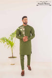 Green Embroidered Kurta Pajama For Men's