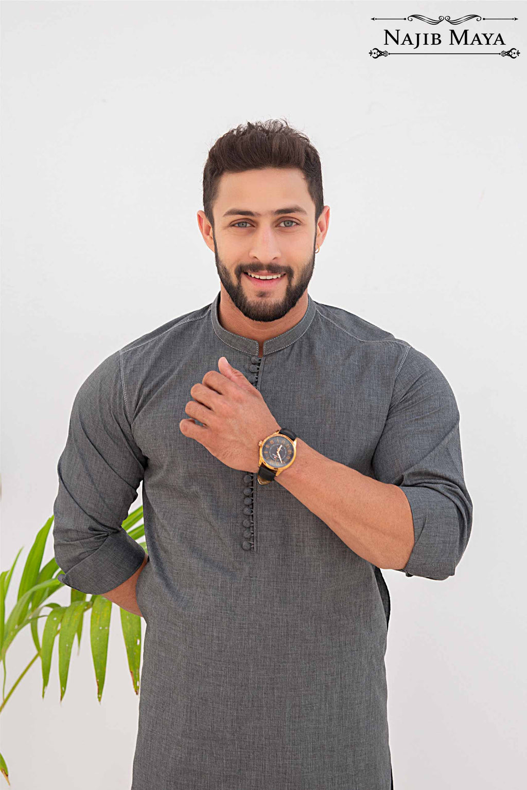 Grey Kurta Pajama For Men's