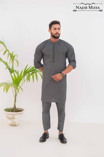 Grey Kurta Pajama For Men's