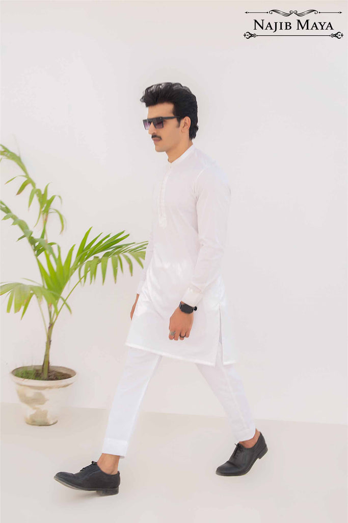 White Kurta Pajama For Men's