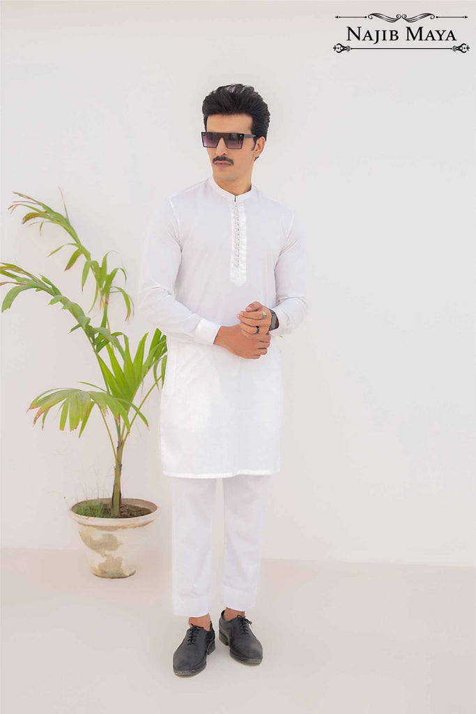 White Kurta Pajama For Men's