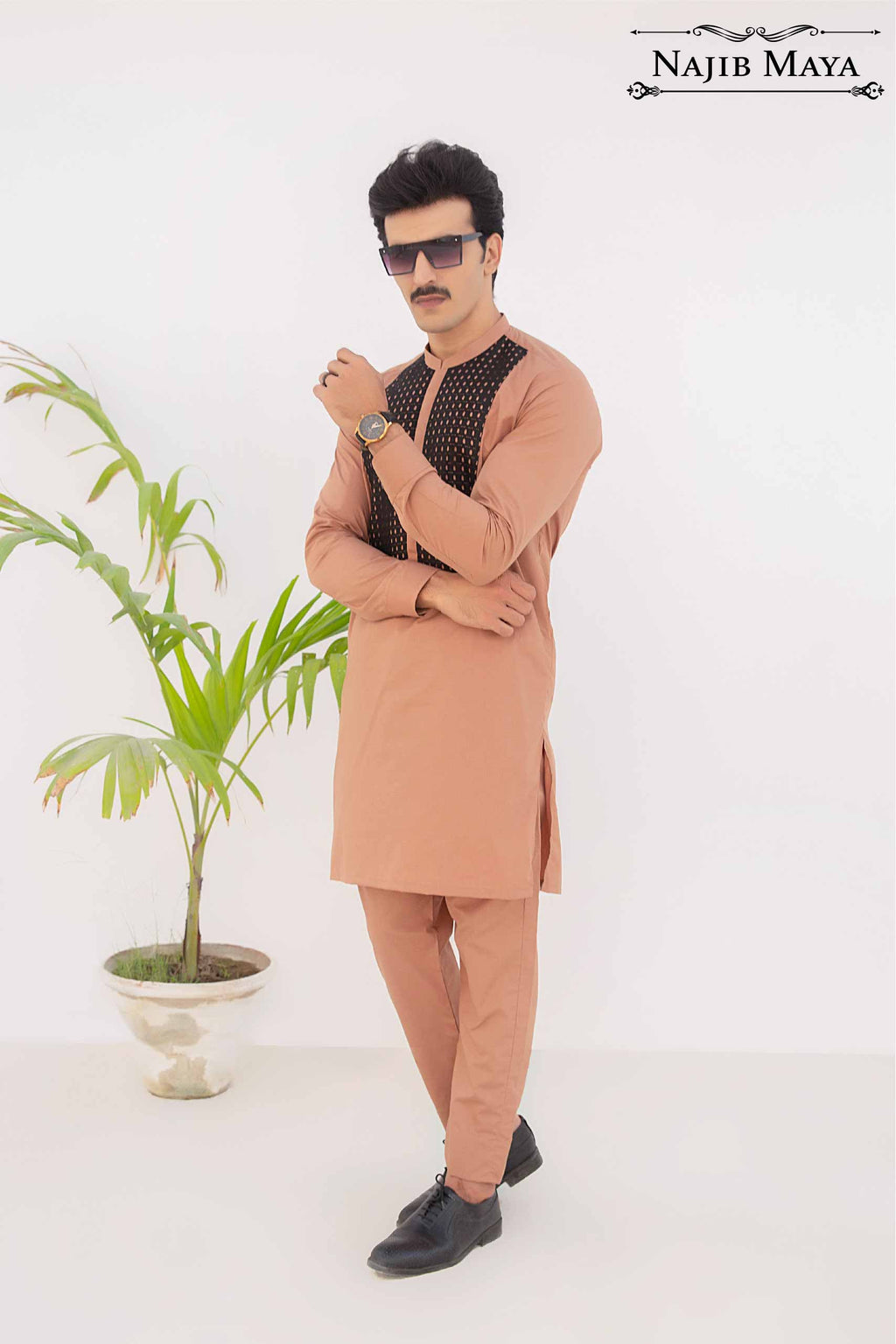 Peach Kurta Pajama For Men's