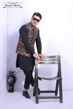 Load image into Gallery viewer, Black Elegant Printed Waist Coat For Men&#39;s