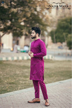Load image into Gallery viewer, Maroon Embroidered Kurta Pajama For Men&#39;s