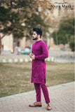 Maroon Embroidered Kurta Pajama For Men's