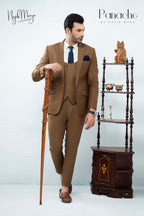 Chocolate Brown Coat Pant For Men's