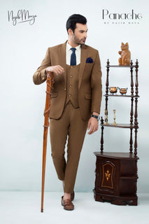 Chocolate Brown Coat Pant For Men's