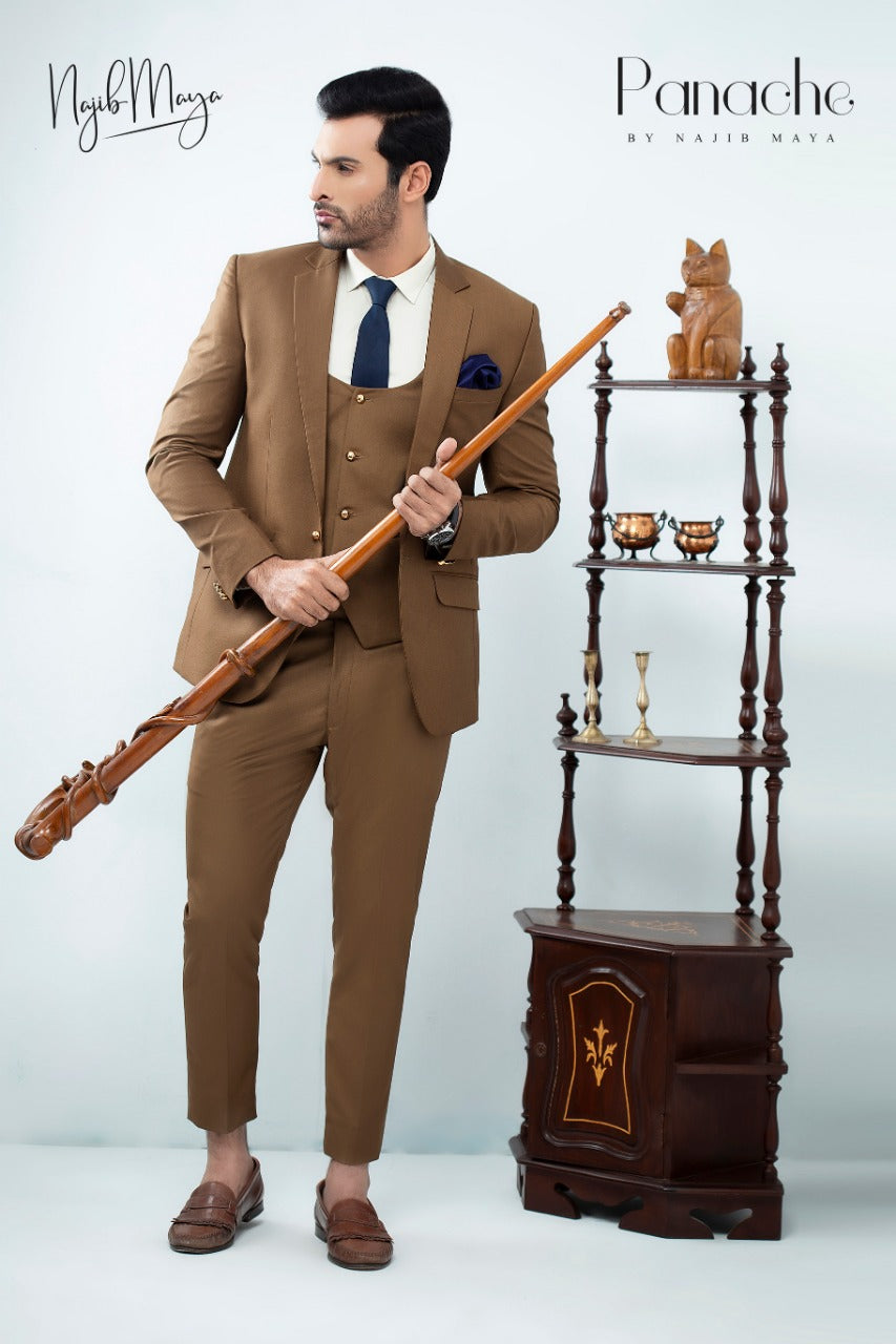 Chocolate Brown Coat Pant For Men's