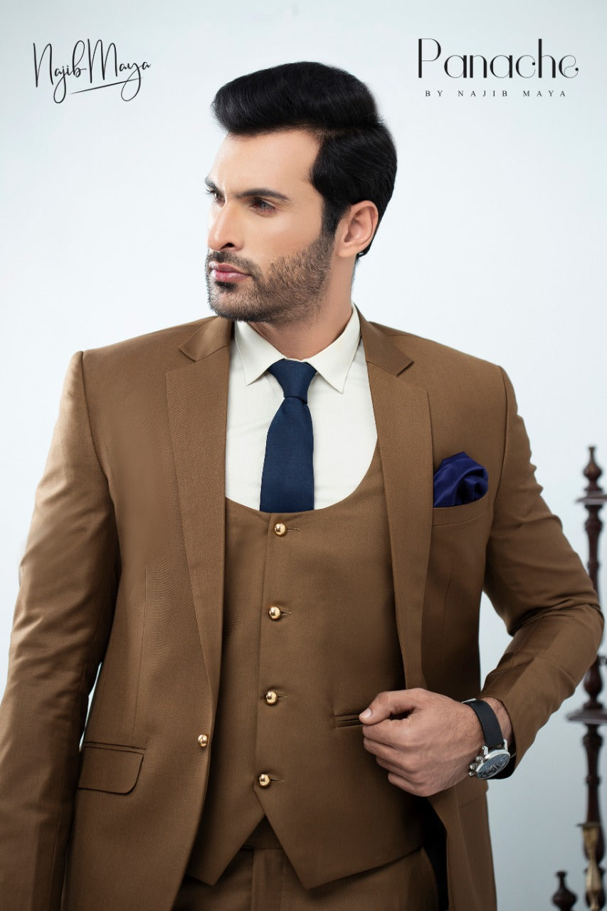 Chocolate Brown Coat Pant For Men's