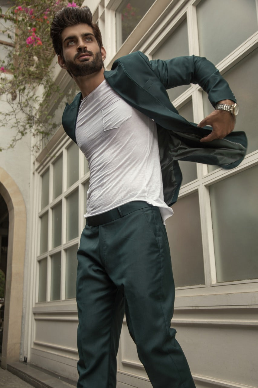 Olive Green Coat Pent For Men's Main image