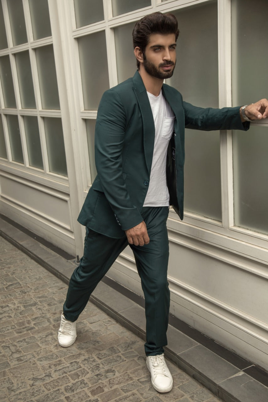 Olive Green Coat Pent For Men's