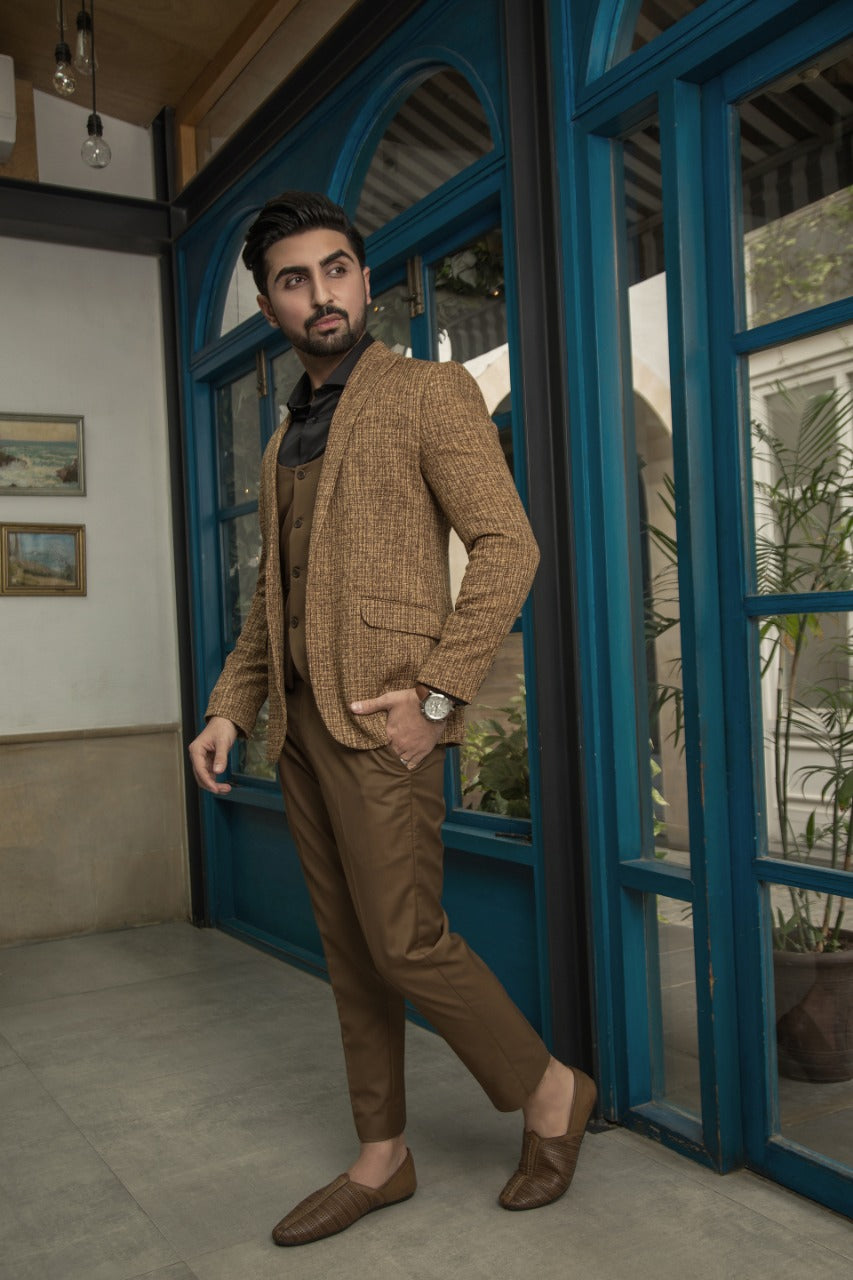 Stylish Brown Coat Pent For Men's Main image