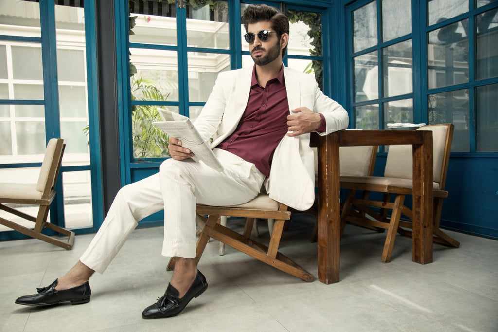White Party Wear Coat Pent For Men's