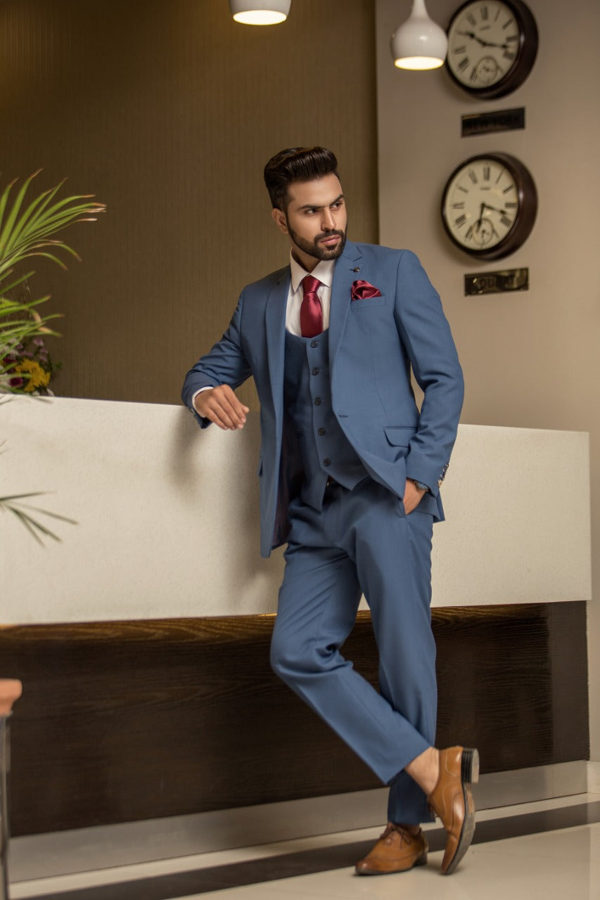 Blueish Coat Pant For Men's Main image