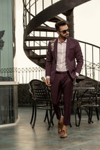 Purplish Men's Coat Pent