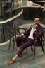 Purplish Men's Coat Pent