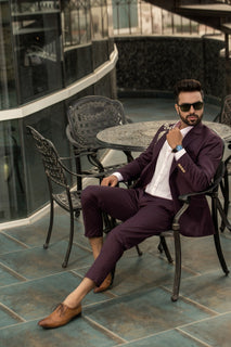 Purplish Men's Coat Pent