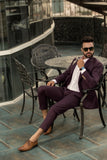 Purplish Men's Coat Pent