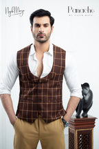 Khaki Stylish Coat Pent For Men's