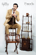 Khaki Stylish Coat Pent For Men's