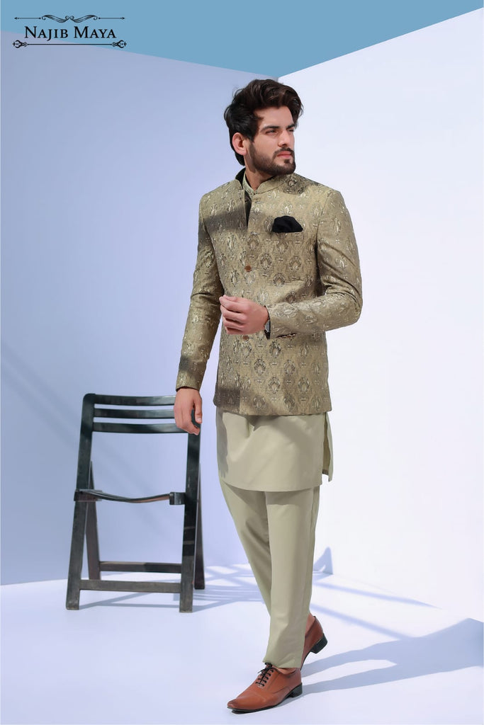 Pistachio Fancy Causal Prince Coat For Men's