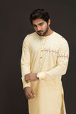 Lemon Front Embroidery Kurta Pajama For Men's