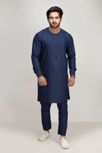 Load image into Gallery viewer, Blue Check Kurta Pajama For Men&#39;s