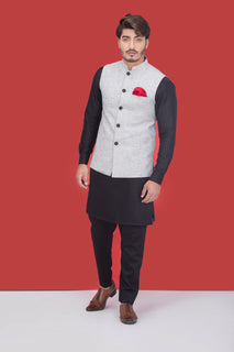 Light Gray Elegant Waist Coat For Men's