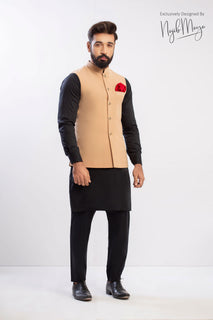 Basic Khaki Waist Coat For Men's