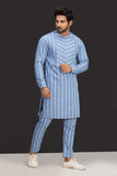 Blue Lining Kurta Pajama For Men's