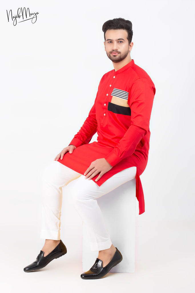Red Stylish Kurta Pajama For Men's