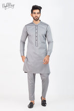 Load image into Gallery viewer, Grey Front Embroidery Kurta Pajama For Men&#39;s