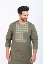 Load image into Gallery viewer, Green Front Style Kurta Pajama For Men&#39;s