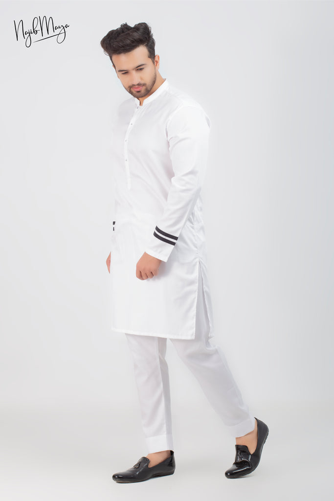 White Kurta Pajama For Men's