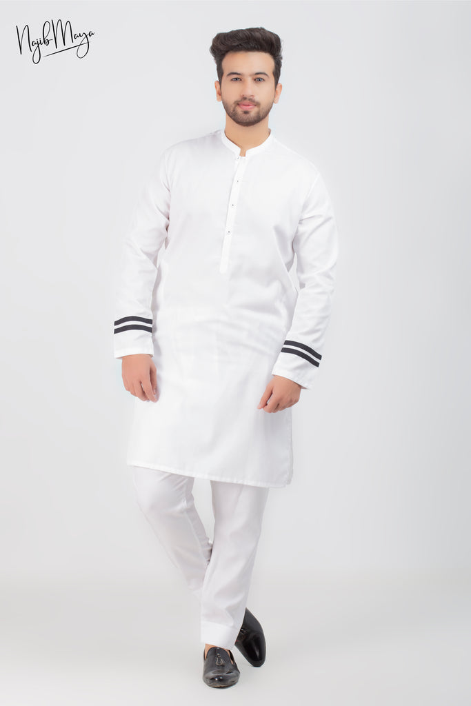 White Kurta Pajama For Men's