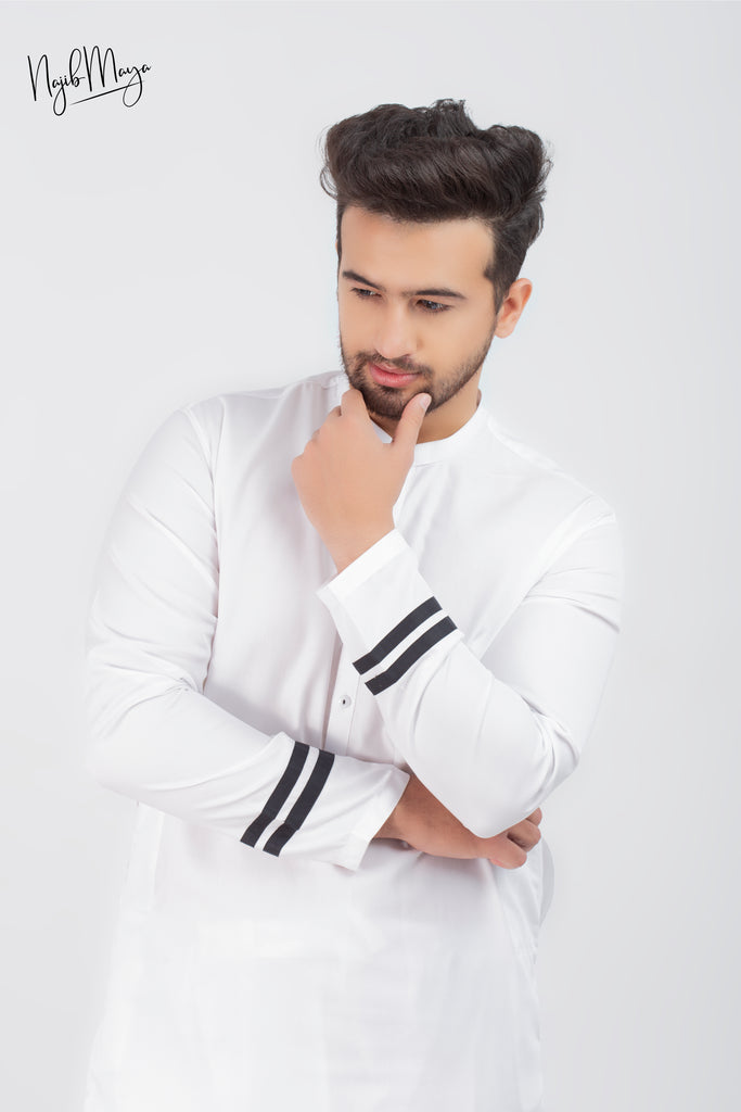 White Kurta Pajama For Men's