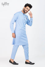Load image into Gallery viewer, Sky Blue Kurta Pajama For Men&#39;s